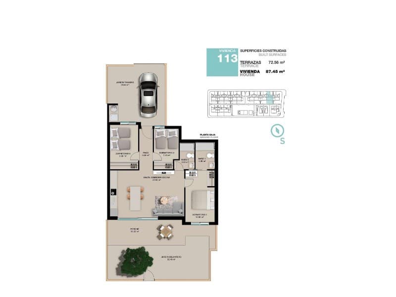 3 quarto Bungalow para venda em Torre de la Horadada com piscina - 380 000 € (Ref: 8448843)