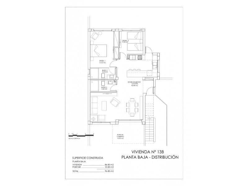2 sovrum Bungalow till salu i San Miguel de Salinas med pool - 375 000 € (Ref: 8464215)