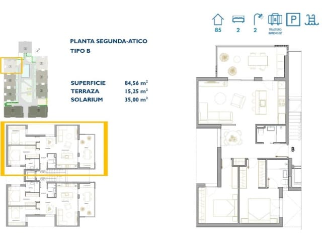 2 soverom Penthouse til salgs i San Pedro del Pinatar ciudad, San Pedro del Pinatar med svømmebasseng - € 264 900 (Ref: 8591237)