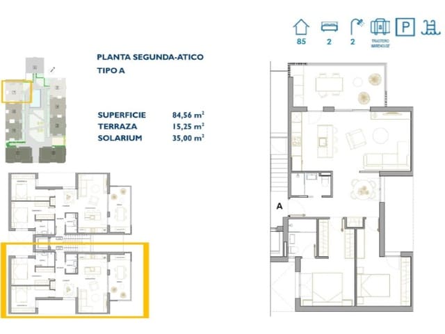 2 soverom Penthouse til salgs i San Pedro del Pinatar ciudad, San Pedro del Pinatar med svømmebasseng - € 264 900 (Ref: 8591237)