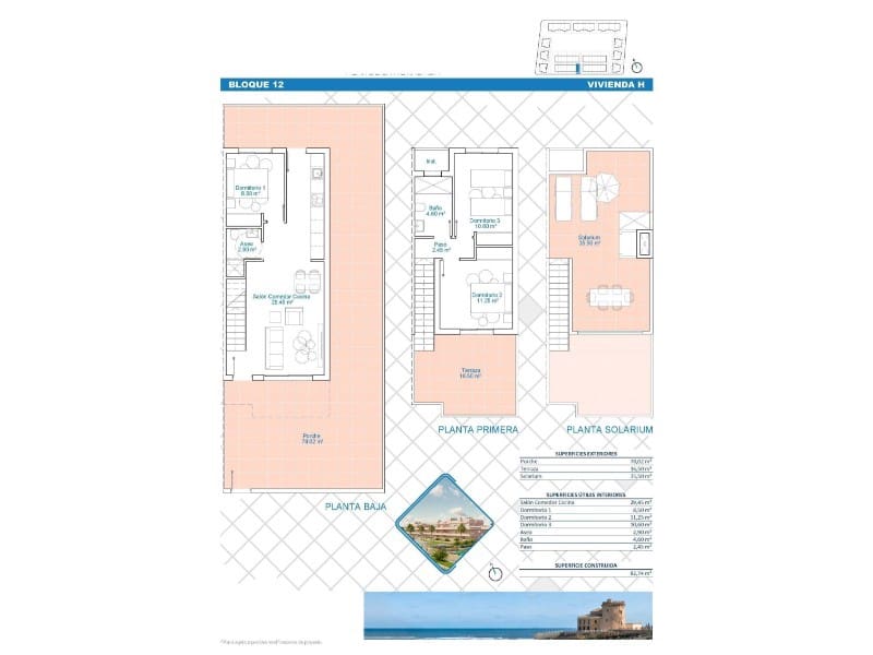 Chalet de 3 habitaciones en Pilar de la Horadada en venta con piscina - 379.900 € (Ref: 8862202)
