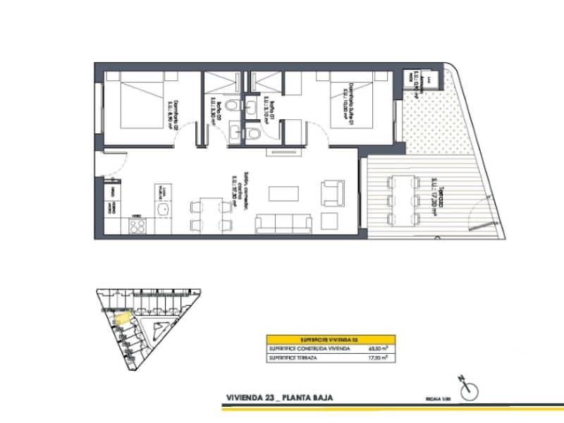 2 slaapkamer Bungalow te koop in San Fulgencio met zwembad - € 233.900 (Ref: 8908049)