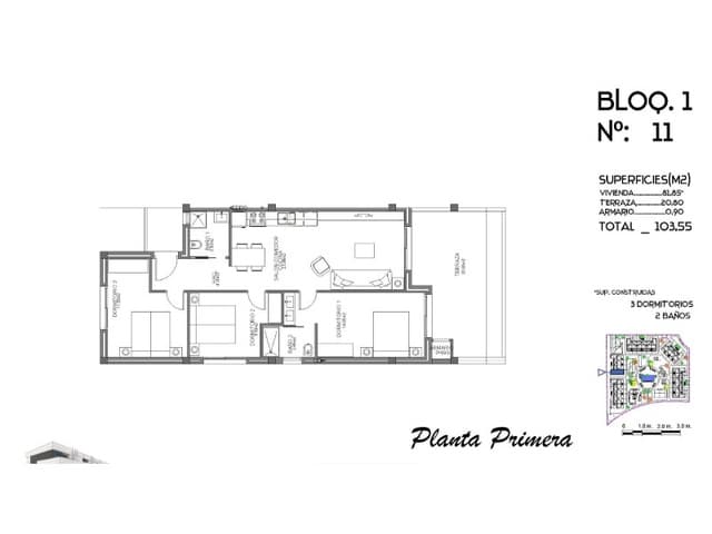 3 slaapkamer Appartement te koop in El Raso, Guardamar del Segura met zwembad - € 238.000 (Ref: 9035844)