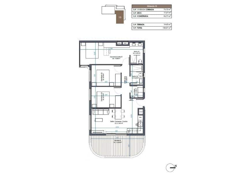 3 chambre Appartement à vendre à Guardamar del Segura avec piscine - 423 000 € (Ref: 9169869)