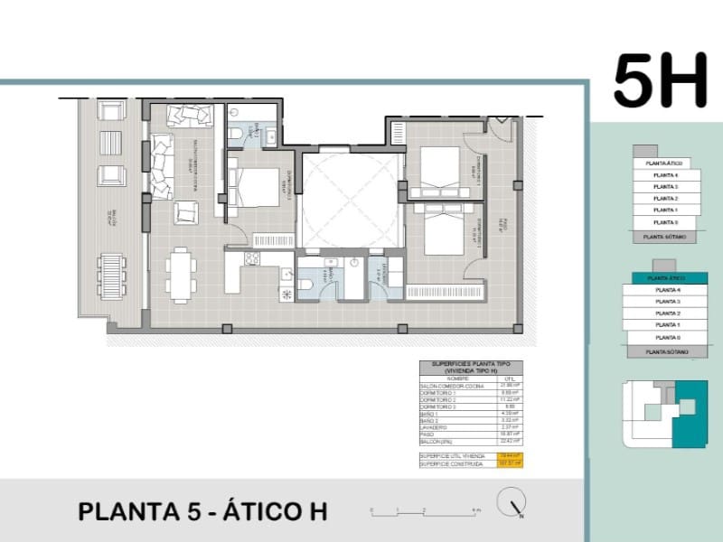 Ático de 3 habitaciones en Torrevieja en venta con piscina - 470.000 € (Ref: 9169870)