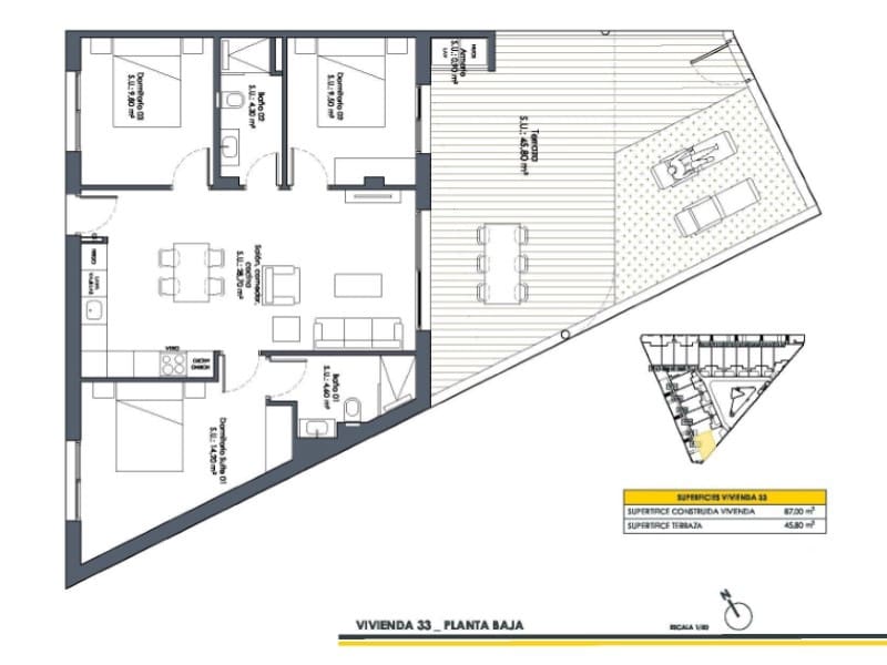3 soveværelse Bungalow til salg i San Fulgencio med swimmingpool - € 308.900 (Ref: 9226879)