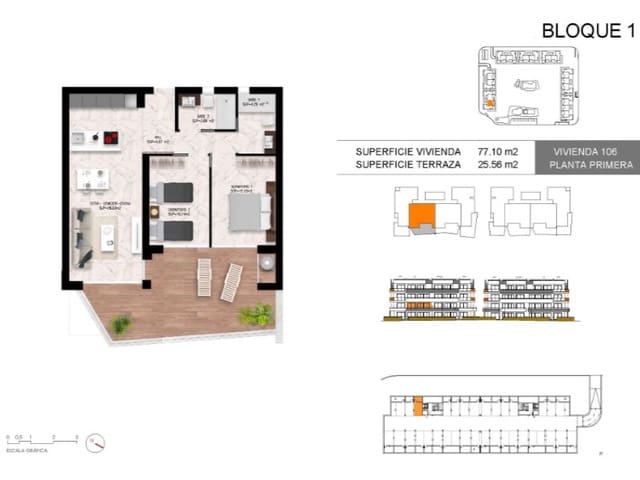 2 sovrum Lägenhet till salu i El Chaparral - La Siesta - La Torreta, Torrevieja med pool - 284 000 € (Ref: 9236946)