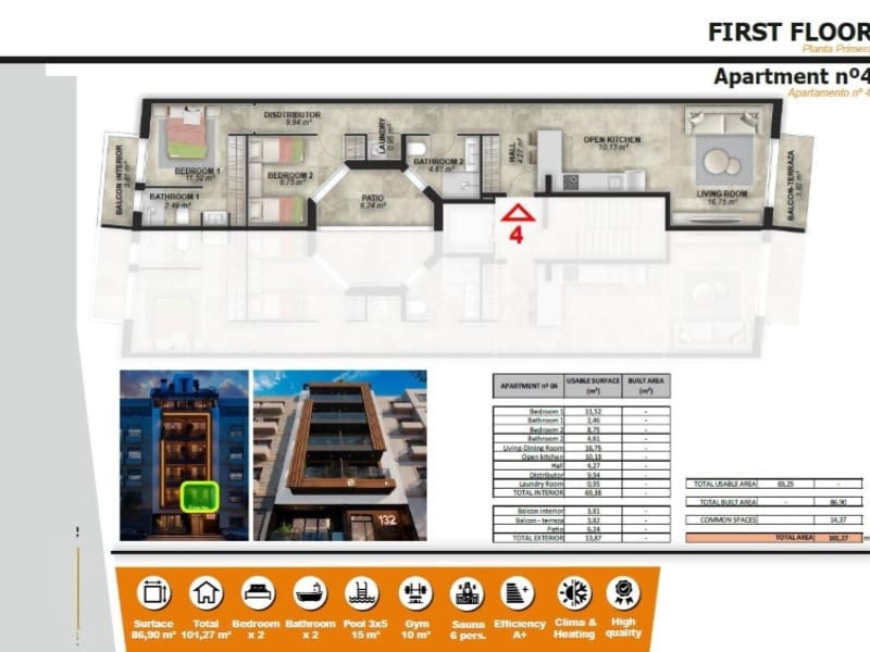 2 soverom Leilighet til salgs i Torrevieja - € 265 000 (Ref: 9247692)