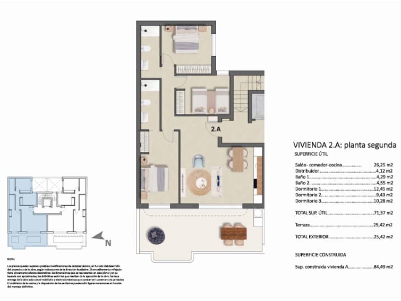 3 quarto Penthouse para venda em Torre de la Horadada com piscina - 378 900 € (Ref: 9372467)