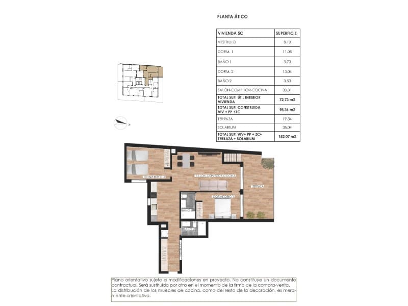 2 chambre Penthouse à vendre à Torrevieja avec piscine - 349 000 € (Ref: 9379234)