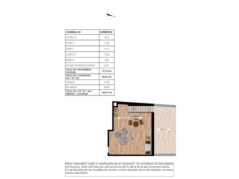 2 chambre Penthouse à vendre à Torrevieja avec piscine - 349 000 € (Ref: 9379234)