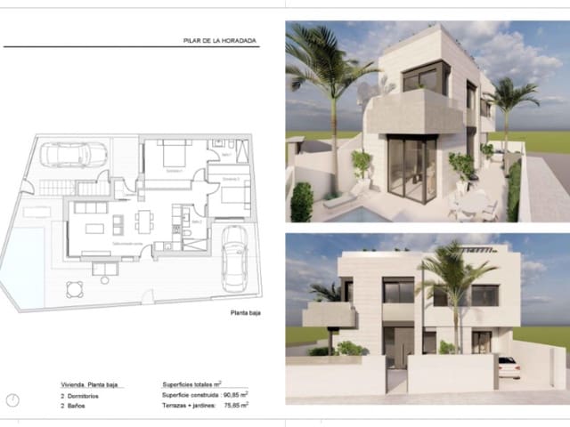 2 soveværelse Bungalow til salg i Pilar de la Horadada ciudad, Pilar de la Horadada med swimmingpool - € 359.000 (Ref: 9446689)