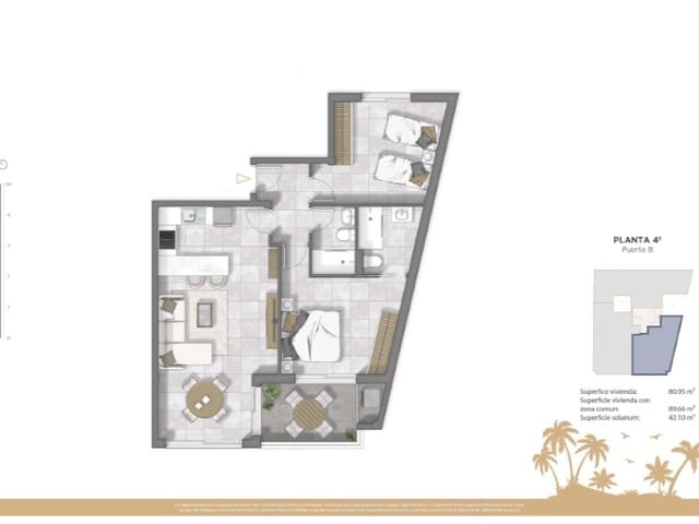 2 sypialnia Penthouse na sprzedaż w Zona Pueblo, Guardamar del Segura z basenem - 360 000 € (Ref: 9450355)