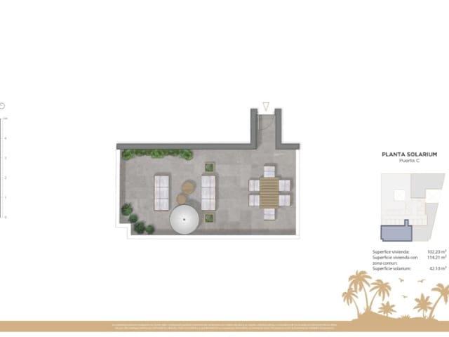 3 sovrum Takvåning till salu i Guardamar Playa, Guardamar del Segura med pool - 449 500 € (Ref: 9619449)