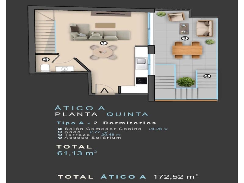 2 camera da letto Attico in vendita in Torrevieja con piscina - 412.000 € (Rif: 9630243)