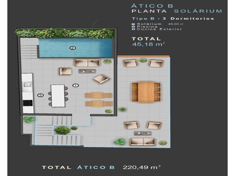 3 sovrum Takvåning till salu i Torrevieja med pool - 488 000 € (Ref: 9630247)