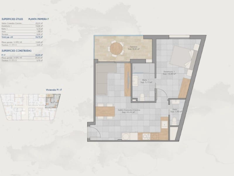 1 soverom Leilighet til salgs i Los Cuarteros med svømmebasseng - € 190 000 (Ref: 9666407)
