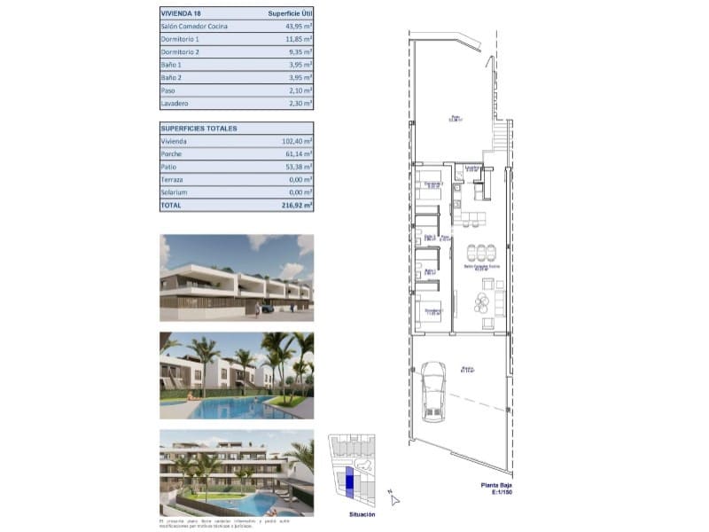 2 soverom Bungalow til salgs i Pilar de la Horadada med svømmebasseng - € 395 000 (Ref: 9670395)