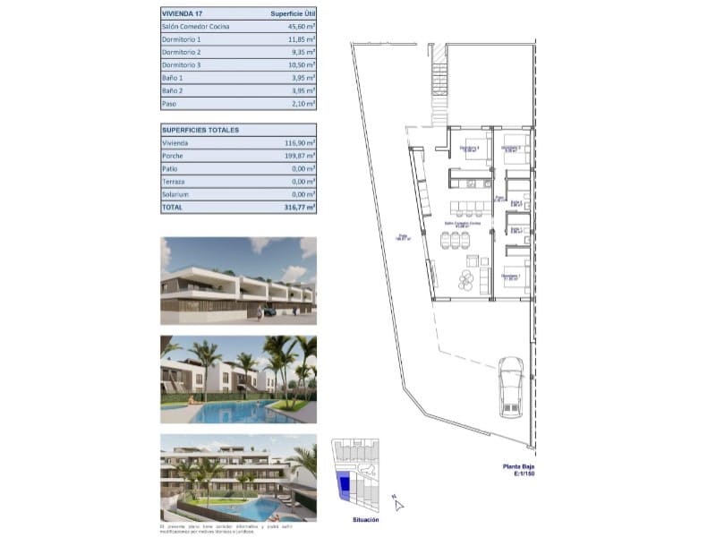 Bungalow de 3 habitaciones en Pilar de la Horadada en venta con piscina - 450.000 € (Ref: 9670396)
