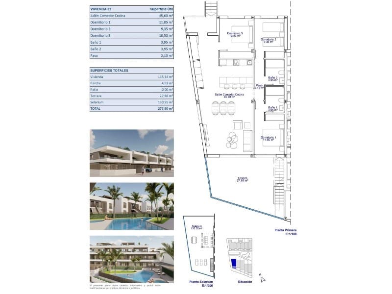 3 sypialnia Bungalow na sprzedaż w Pilar de la Horadada z basenem - 495 000 € (Ref: 9670398)