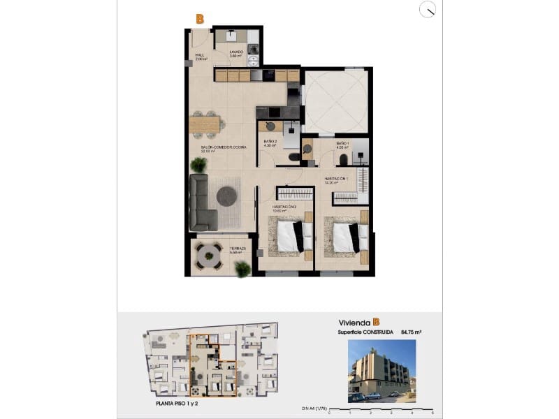 2 bedroom Penthouse for sale in Catral with pool - € 213,000 (Ref: 9679760)
