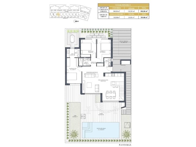 3 soveværelse Villa til salg i Las Lomas de Rame - Bahía Bella, Los Alcázares med swimmingpool - € 599.000 (Ref: 9735504)