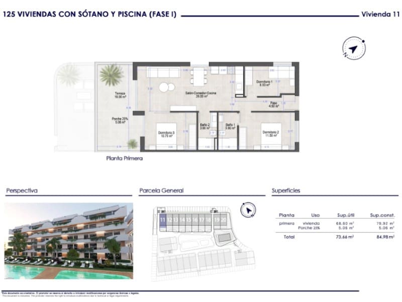 Apartamento de 3 habitaciones en Santiago de la Ribera en venta con piscina - 250.000 € (Ref: 9741690)