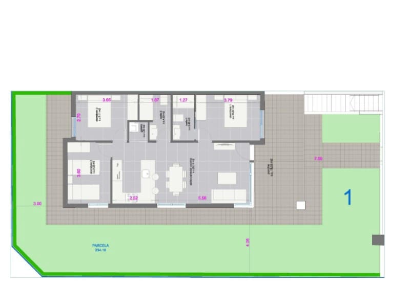 3 soveværelse Bungalow til salg i Pilar de la Horadada med swimmingpool - € 375.000 (Ref: 9755589)