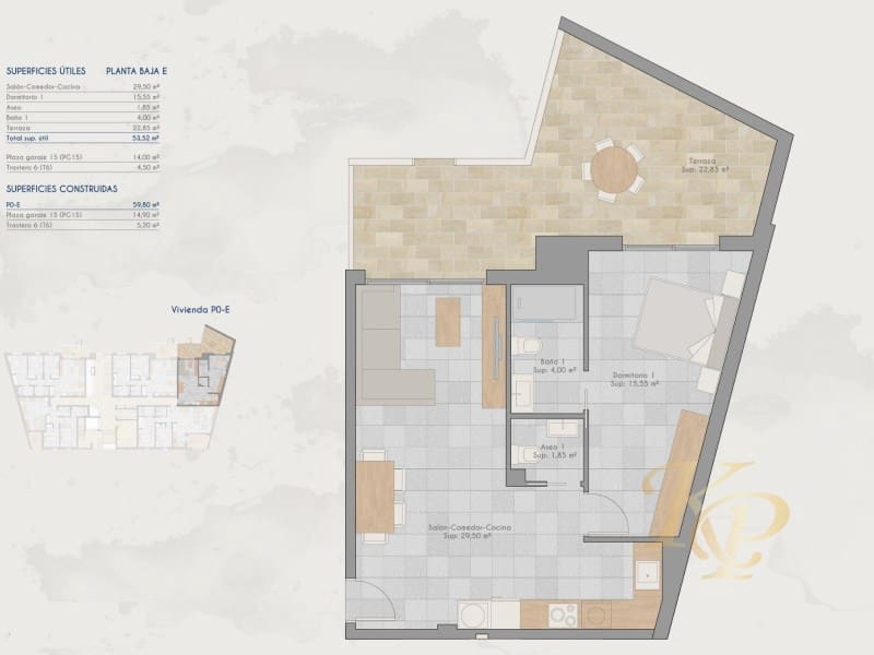 1 soverom Leilighet til salgs i Lo Pagan med svømmebasseng - € 194 000 (Ref: 9772953)