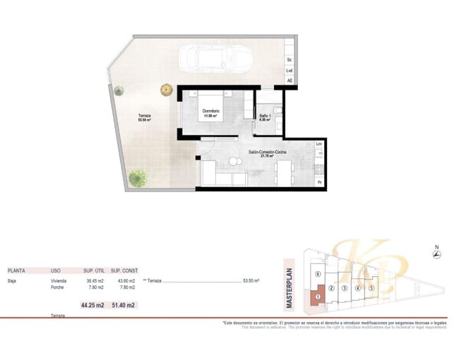 1 soverom Bungalow til salgs i Lo Pagan, San Pedro del Pinatar med svømmebasseng - € 149 900 (Ref: 9772954)