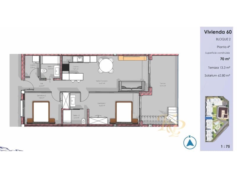 2 Zimmer Penthouse zu verkaufen in Guardamar del Segura mit Pool - 345.000 € (Ref: 9799150)
