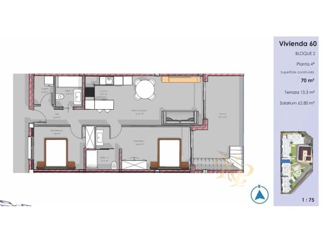 2 Zimmer Penthouse zu verkaufen in El Edén, Guardamar del Segura mit Pool - 345.000 € (Ref: 9799150)
