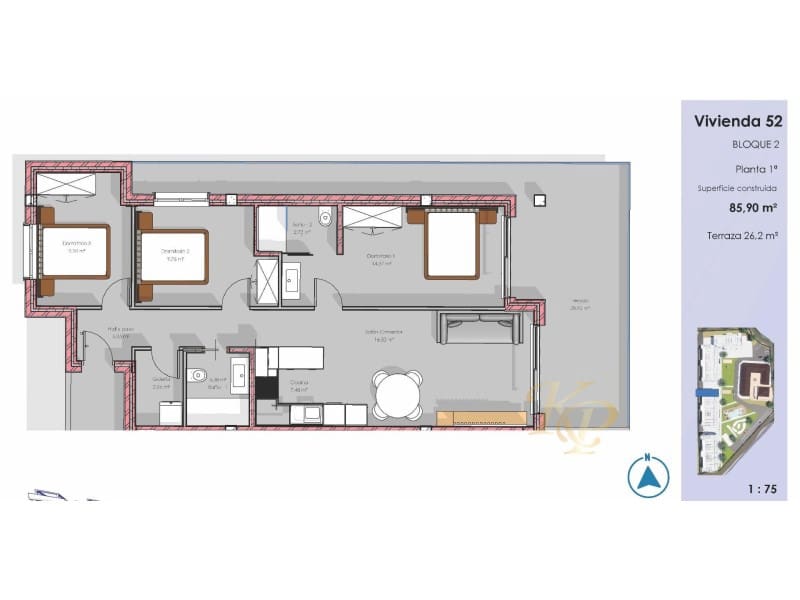 3 chambre Appartement à vendre à Guardamar del Segura avec piscine - 315 000 € (Ref: 9799151)