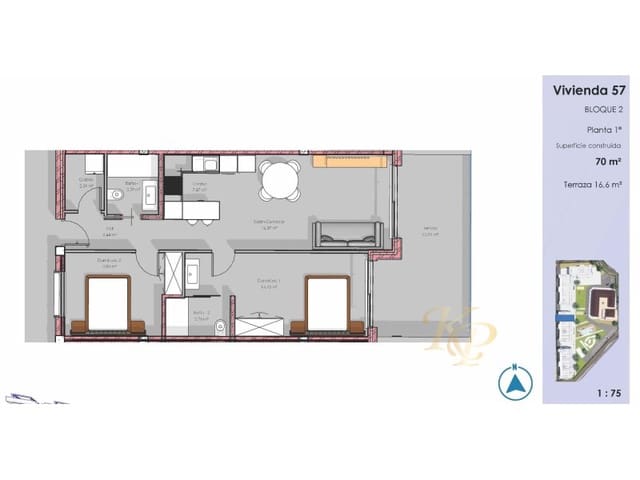 2 Zimmer Apartment zu verkaufen in El Edén, Guardamar del Segura mit Pool - 295.000 € (Ref: 9799152)