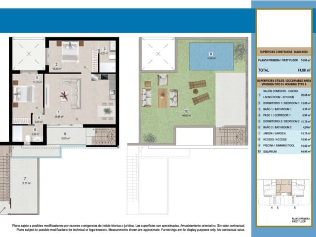 2 camera da letto Bungalow in vendita in Lo Pagan, San Pedro del Pinatar - 279.000 € (Rif: 9829006)