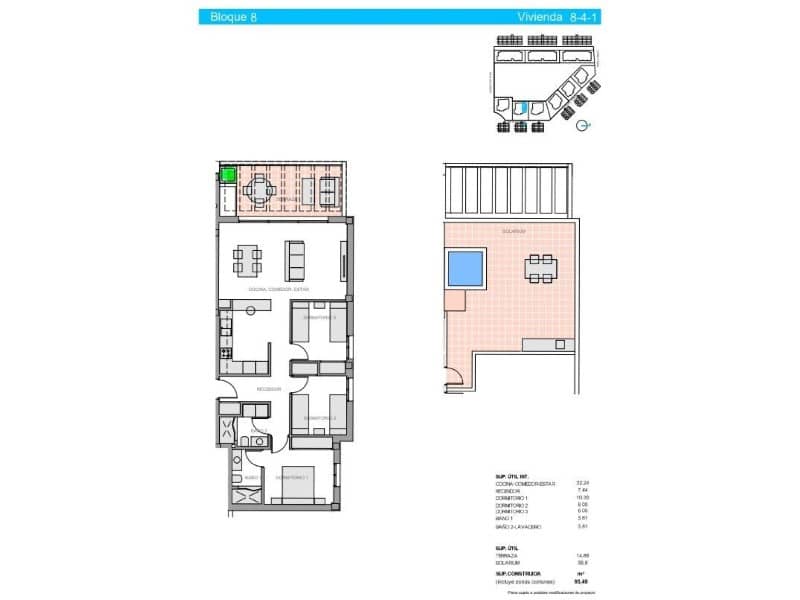 3 sovrum Takvåning till salu i Guardamar del Segura med pool - 344 900 € (Ref: 9833823)