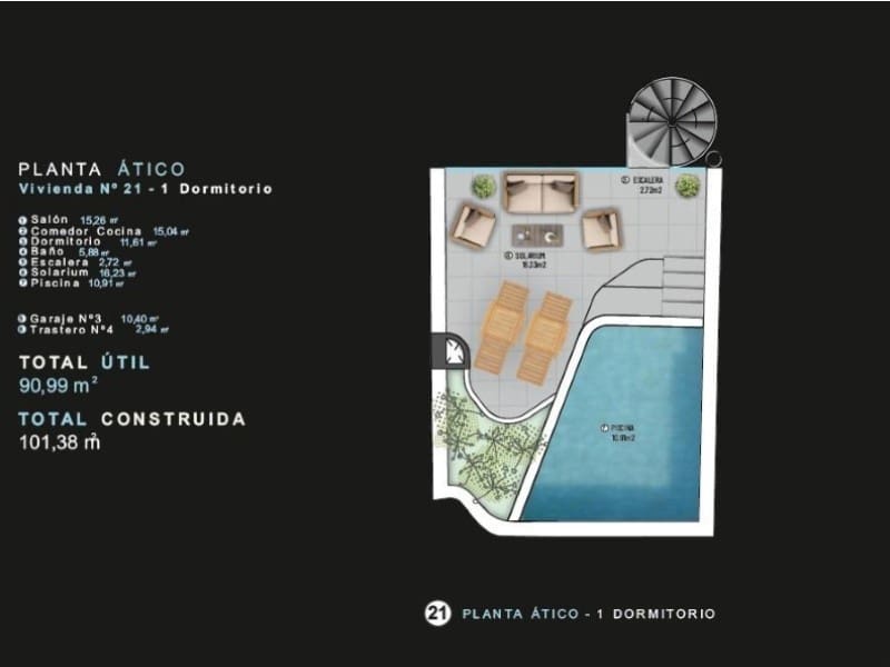 1 makuuhuone Kattohuoneisto myytävänä paikassa Torrevieja mukana uima-altaan - 320 000 € (Ref: 9876033)