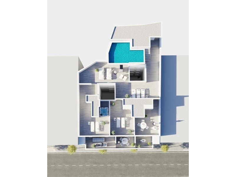 3 makuuhuone Kattohuoneisto myytävänä paikassa Torrevieja mukana uima-altaan - 469 000 € (Ref: 9907013)