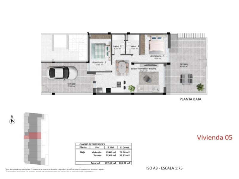 2 soverom Bungalow til salgs i Pilar de la Horadada med svømmebasseng - € 304 900 (Ref: 9998525)