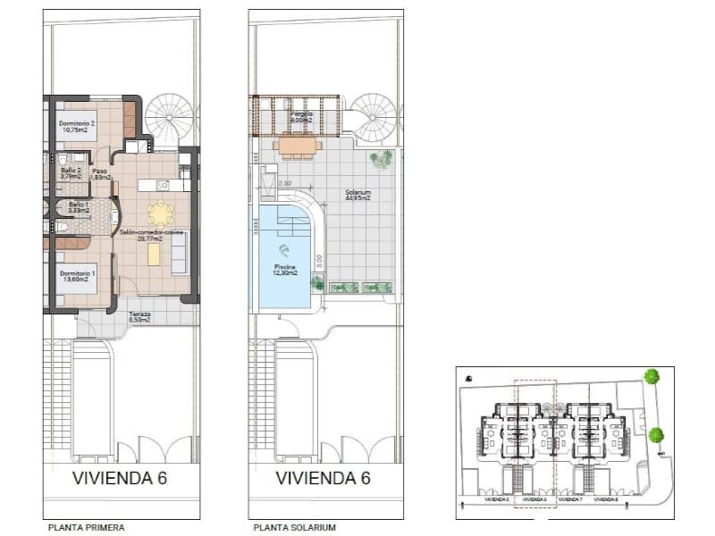 2 soveværelse Bungalow til salg i Pilar de la Horadada med swimmingpool - € 299.900 (Ref: 9998535)