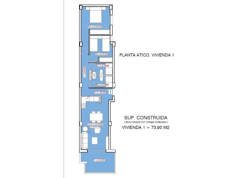 2 soverom Penthouse til salgs i Los Altos med svømmebasseng - € 258 650 (Ref: 9998540)
