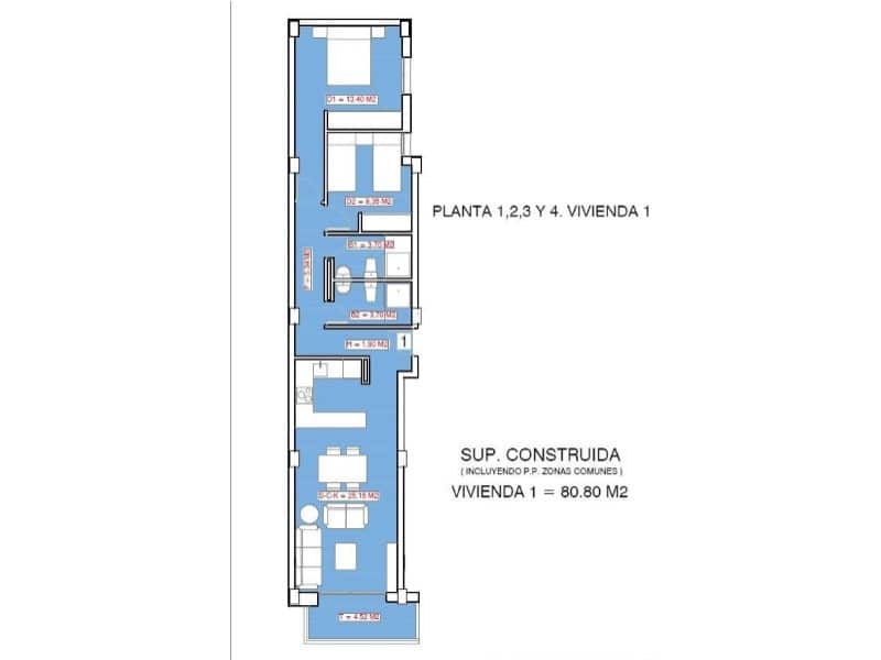 2 soverom Leilighet til salgs i Torrevieja med svømmebasseng - € 250 480 (Ref: 9998541)
