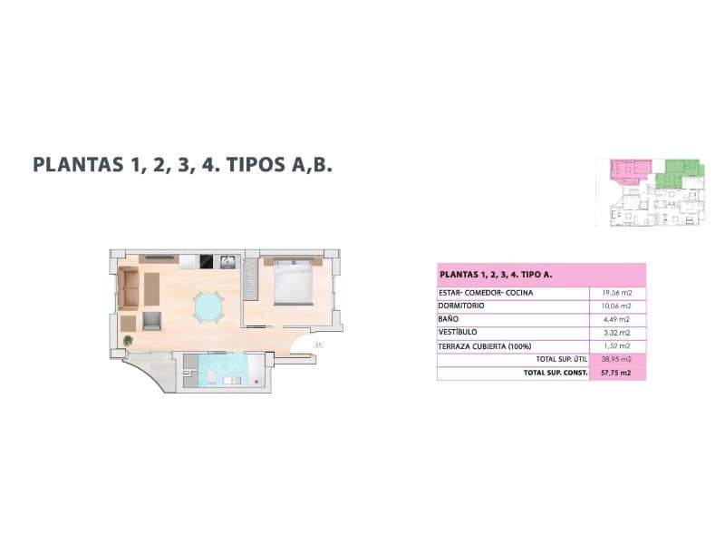 1 soverom Leilighet til salgs i Guardamar del Segura med svømmebasseng - € 215 000 (Ref: 9998551)