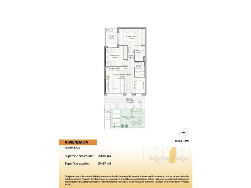 2 camera da letto Bungalow in vendita in San Pedro del Pinatar - 279.000 € (Rif: 9998555)