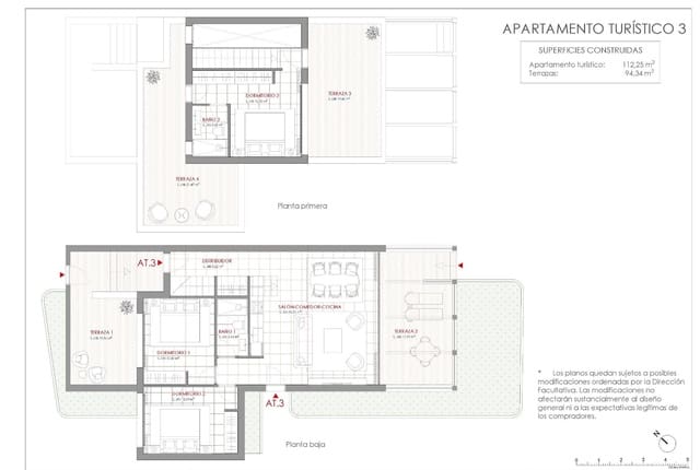 3 soverom Kjedet enebolig til salgs i La Manga Club, Cartagena med svømmebasseng - € 450 000 (Ref: 10003826)
