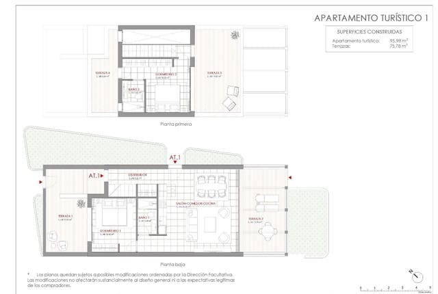 2 soverom Kjedet enebolig til salgs i La Manga Club, Cartagena med svømmebasseng - € 365 000 (Ref: 10003827)