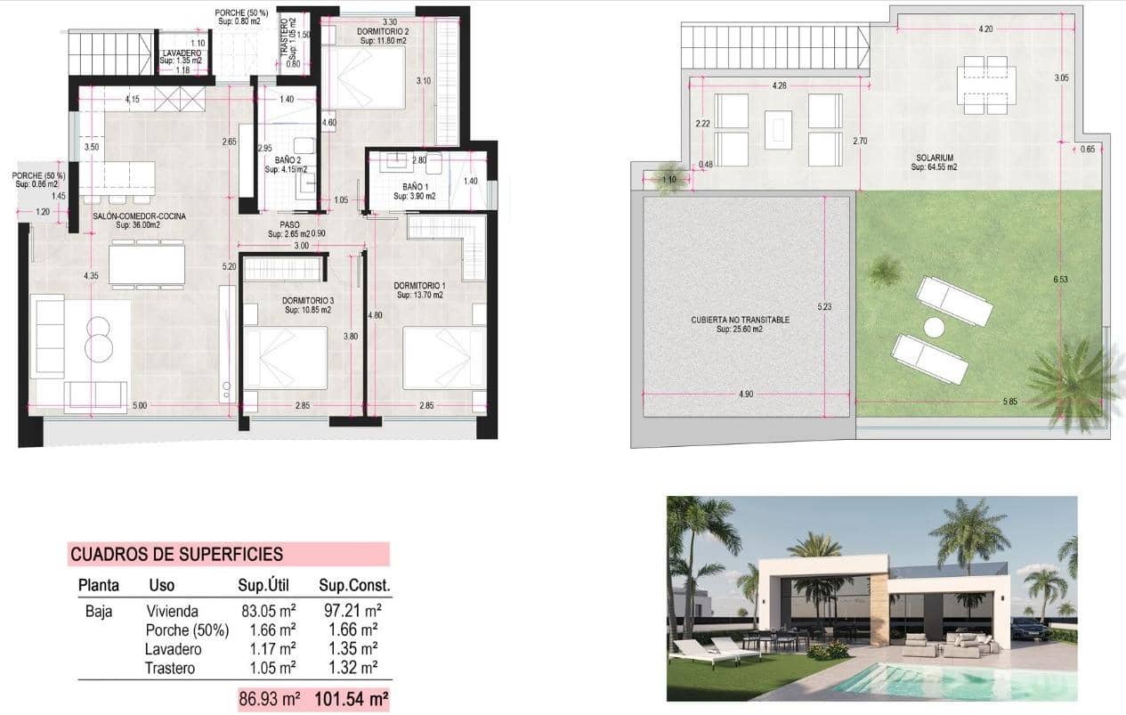 3 slaapkamer Villa te koop in Condado de Alhama met zwembad - € 345.000 (Ref: 10015708)