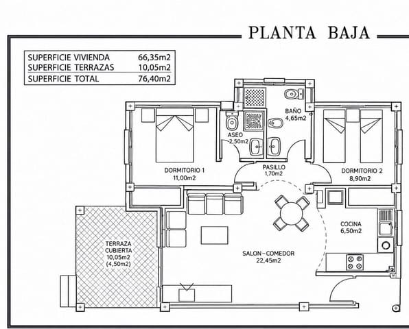 2 slaapkamer Bungalow te koop in Lomas de Cabo Roig - Los Dolses, Orihuela met zwembad garage - € 198.000 (Ref: 10177365)