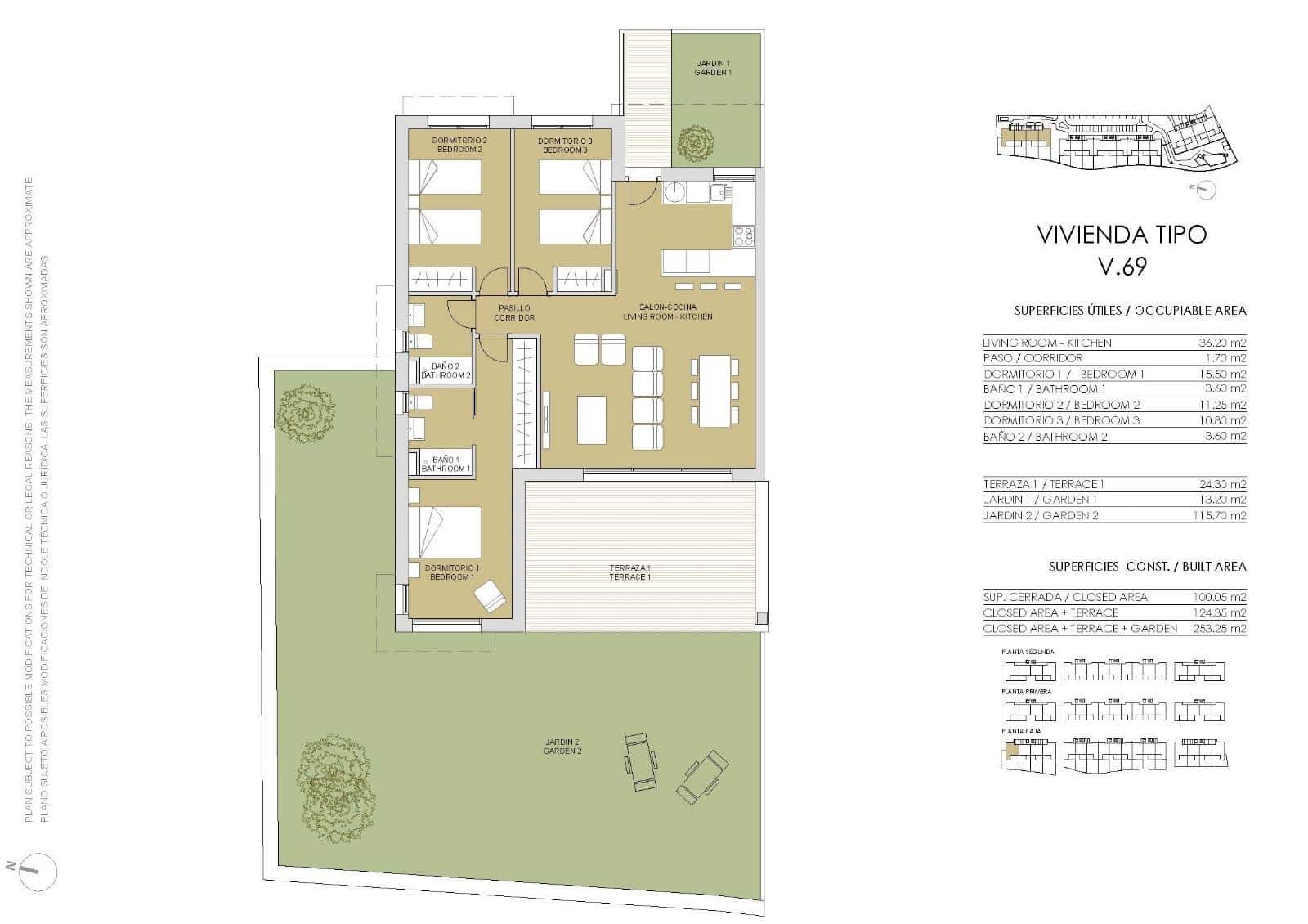 3 chambre Appartement à vendre à Pilar de la Horadada avec piscine - 334 900 € (Ref: 6731396)