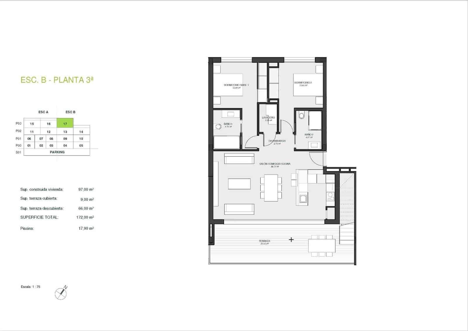 2 bedroom Penthouse for sale in Las Colinas Golf with pool - € 939,000 (Ref: 7339345)